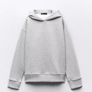Zara Light Gray Hoodie Sweatshirt